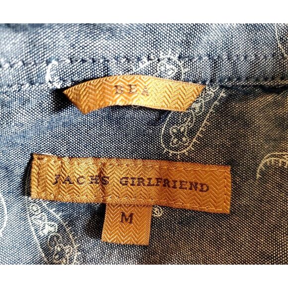 Jachs Girlfriend Shirt Plaid Flannel Navy/Red/White Pearl Snaps Chest Pockets - Picture 8 of 10